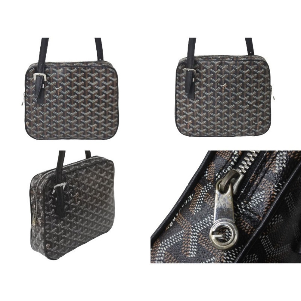 Goyard Coated Bag Shoulder Black Yona Canvas Leather